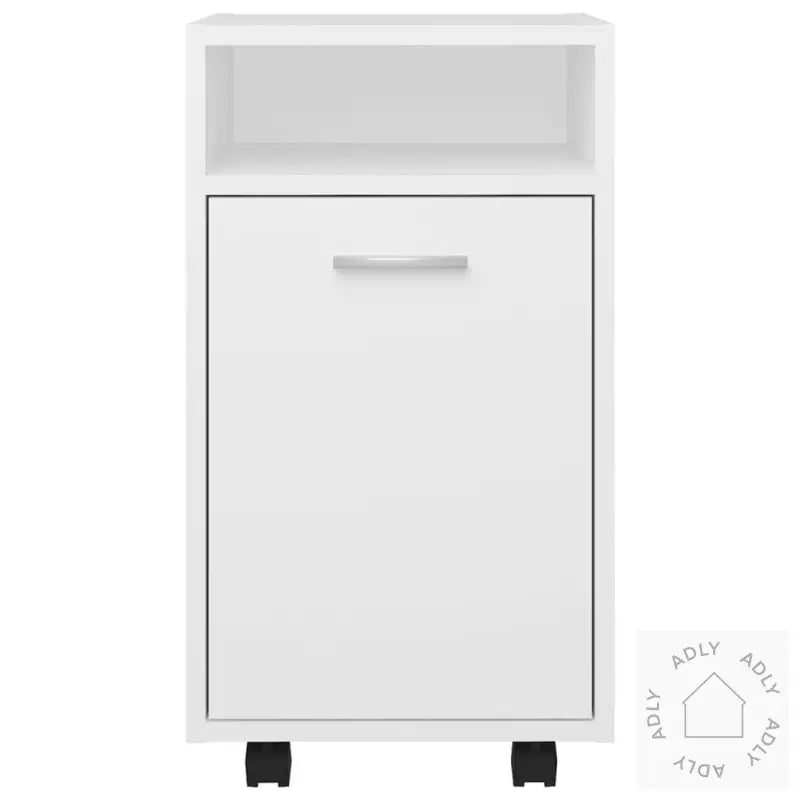 Sideskap Med Hjul Hvit 33X38X60 Cm Konstruert Tre