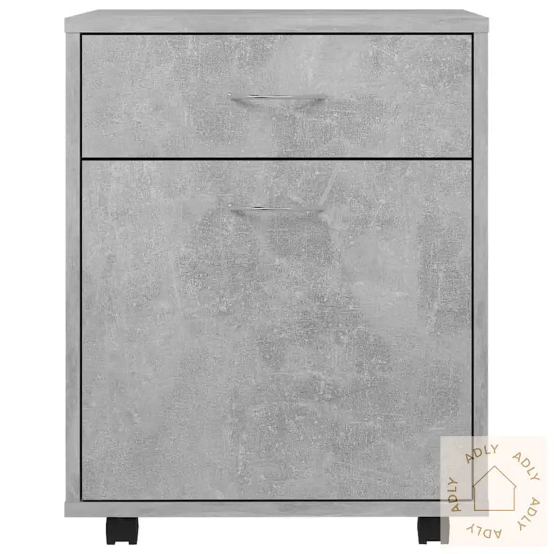 Rulleskap Betonggrå 45X38X54 Cm Konstruert Tre