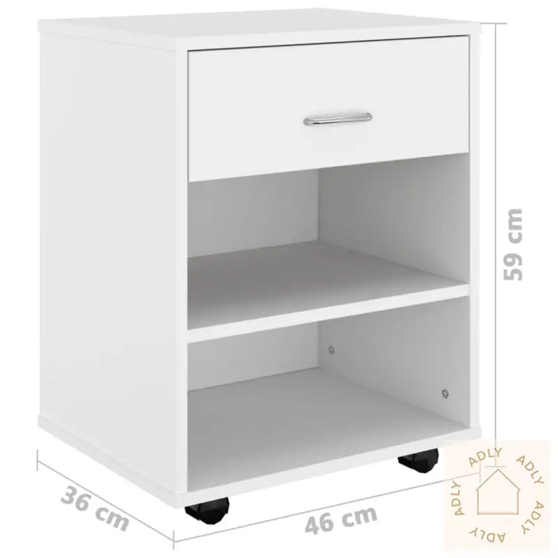 Rulleskap Hvit 46X36X59 Cm Konstruert Tre