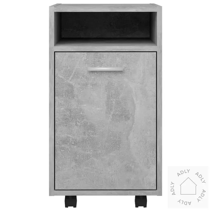 Sideskap Med Hjul Betonggrå 33X38X60 Cm Konstruert Tre