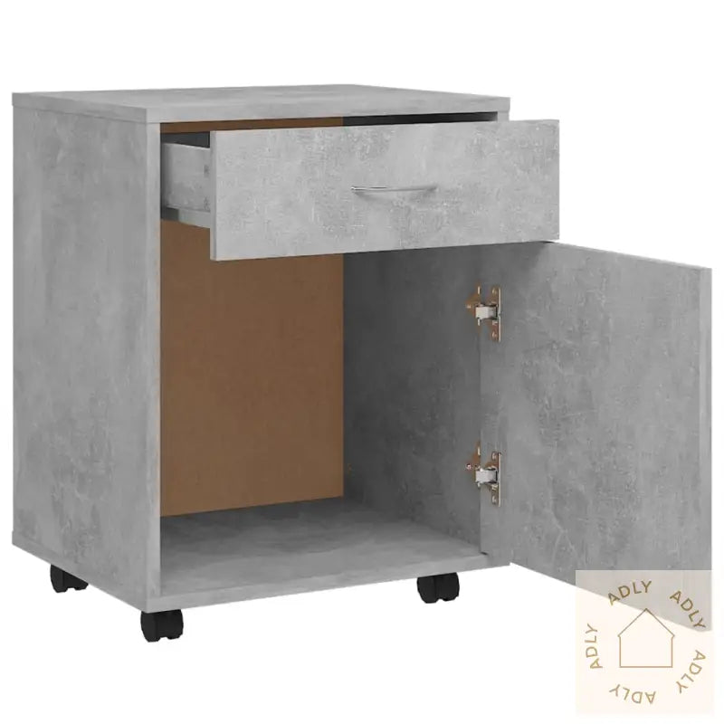 Rulleskap Betonggrå 45X38X54 Cm Konstruert Tre