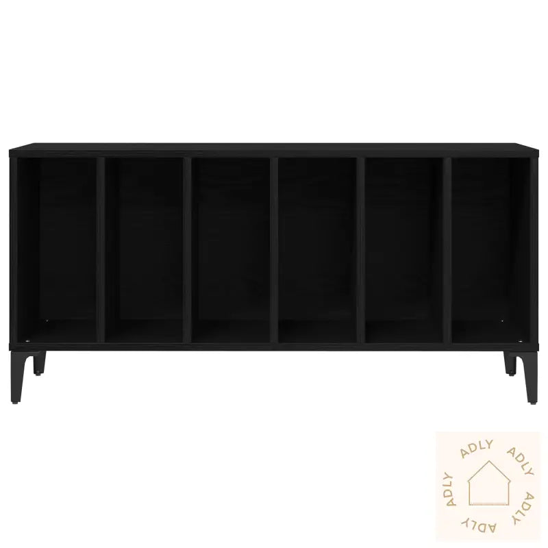 Svart Eik Platehylle - 100X38X48 Cm Laget Av Konstruert Tre