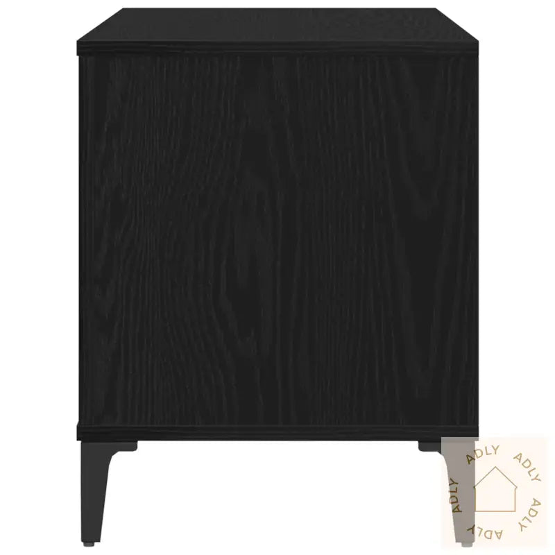 Svart Eik Platehylle - 100X38X48 Cm Laget Av Konstruert Tre