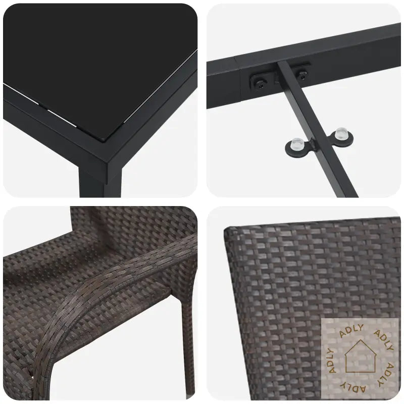 5 Delers Hage Spisegruppe Brun Poly Rattan