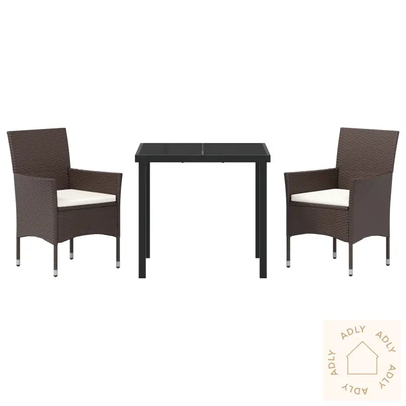 3-Delers Hage Spisestue Brun Poly Rattan