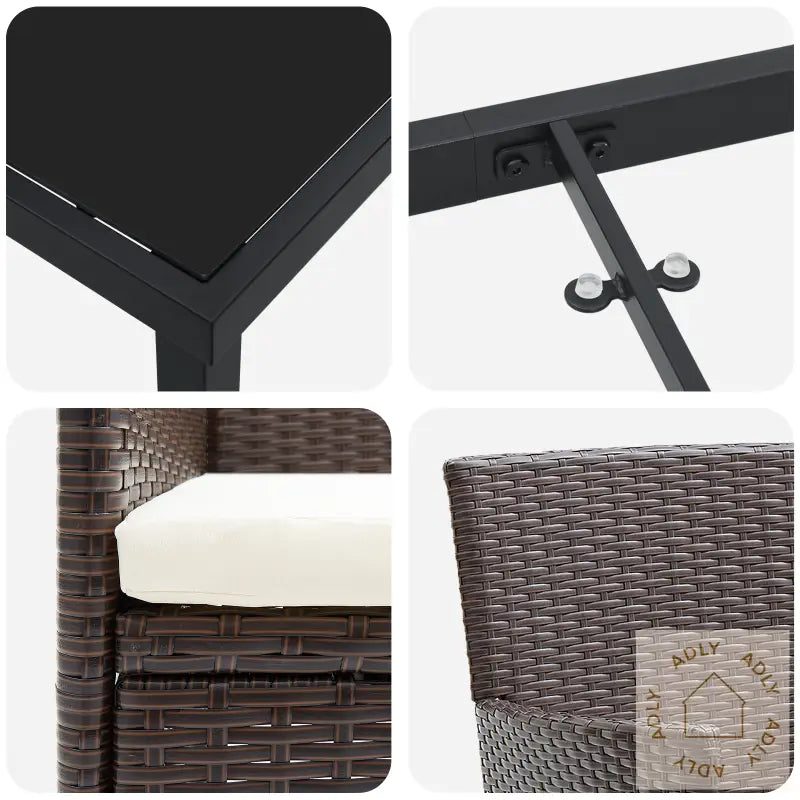 3-Delers Hage Spisestue Brun Poly Rattan