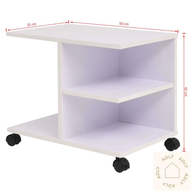 Rullende Hylle 50X35X42 Cm Hvit