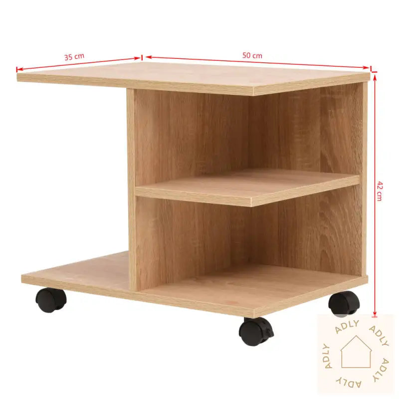 Rullende Hylle 50X35X42 Cm Eik