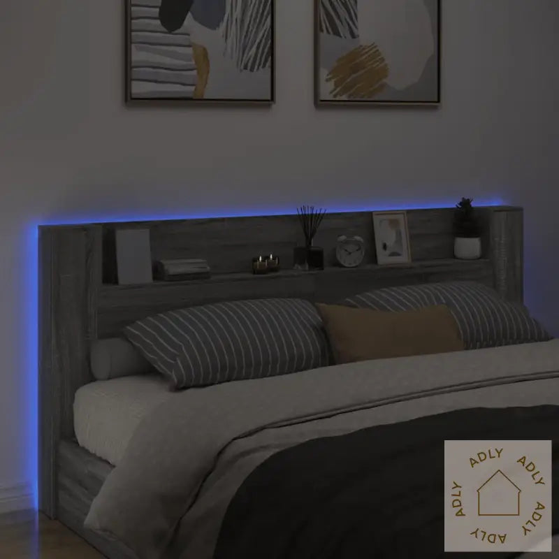 Hodegavl Skap Med Led Grå Sonoma 220X16,5X103,5 Cm