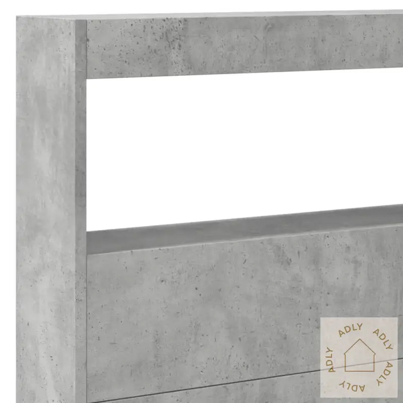 Hodegavl Skap Med Led Betonggrå 220X17X102 Cm