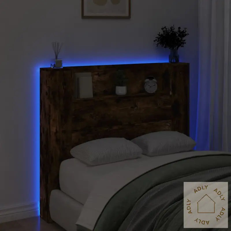 Hodegavl Skap Med Led Røkt Eik 120X16,5X103,5 Cm
