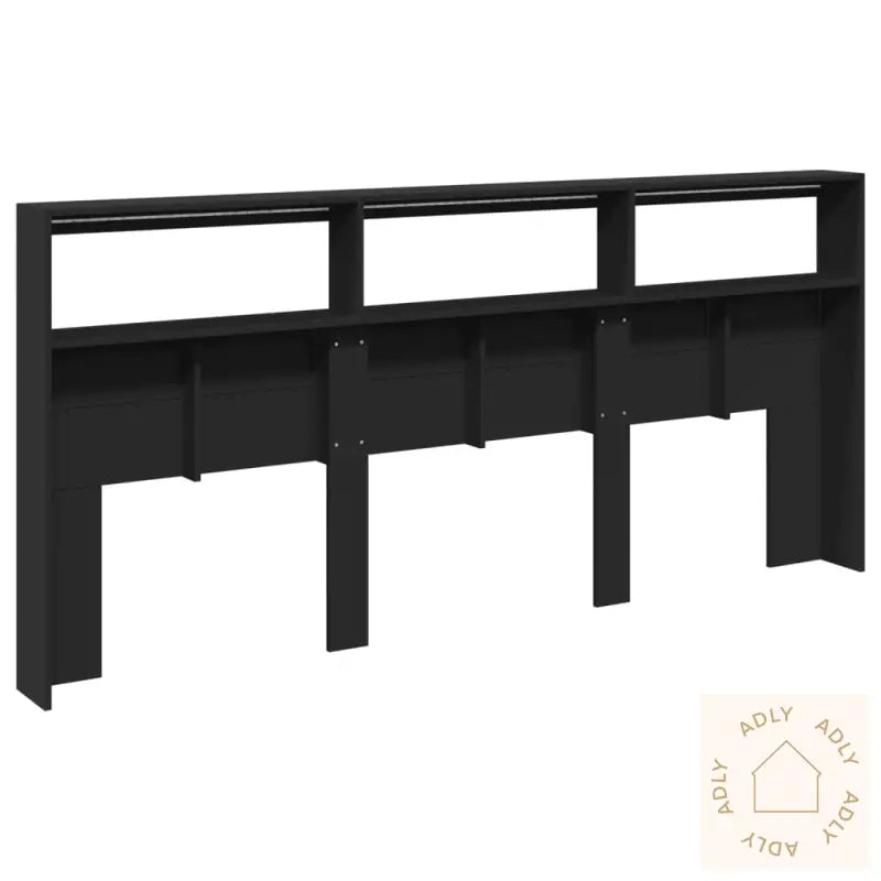 Hodegavl Skap Med Led Svart 220X17X102 Cm