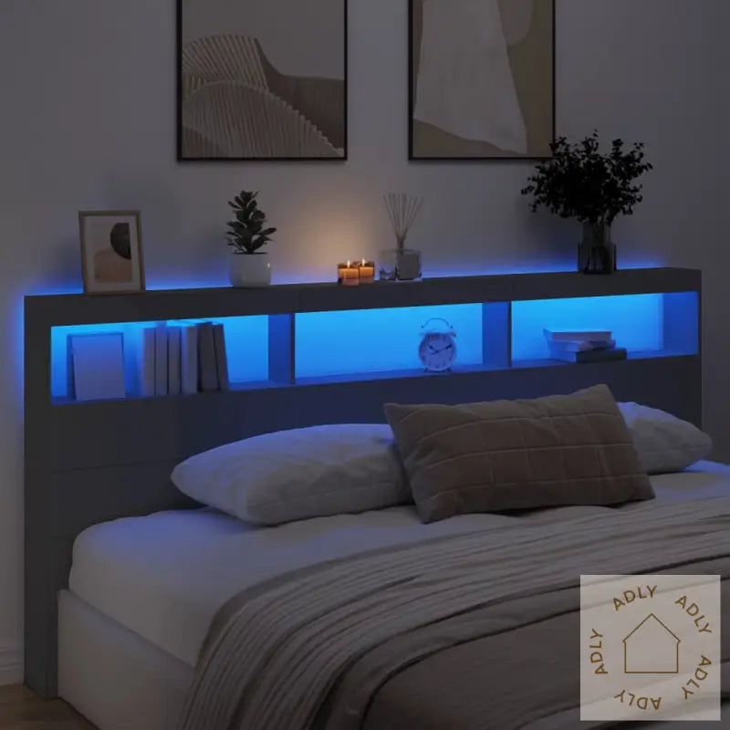 Hodegavl Skap Med Led Svart 220X17X102 Cm