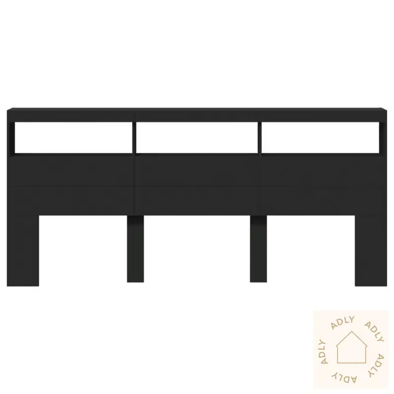 Hodegavl Skap Med Led Svart 220X17X102 Cm