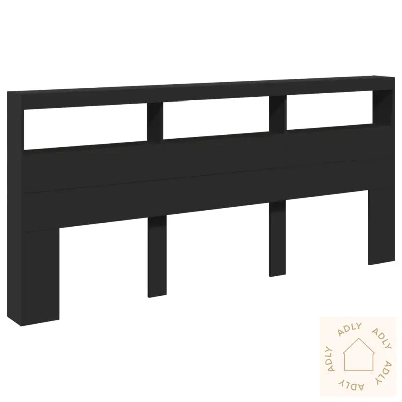 Hodegavl Skap Med Led Svart 220X17X102 Cm