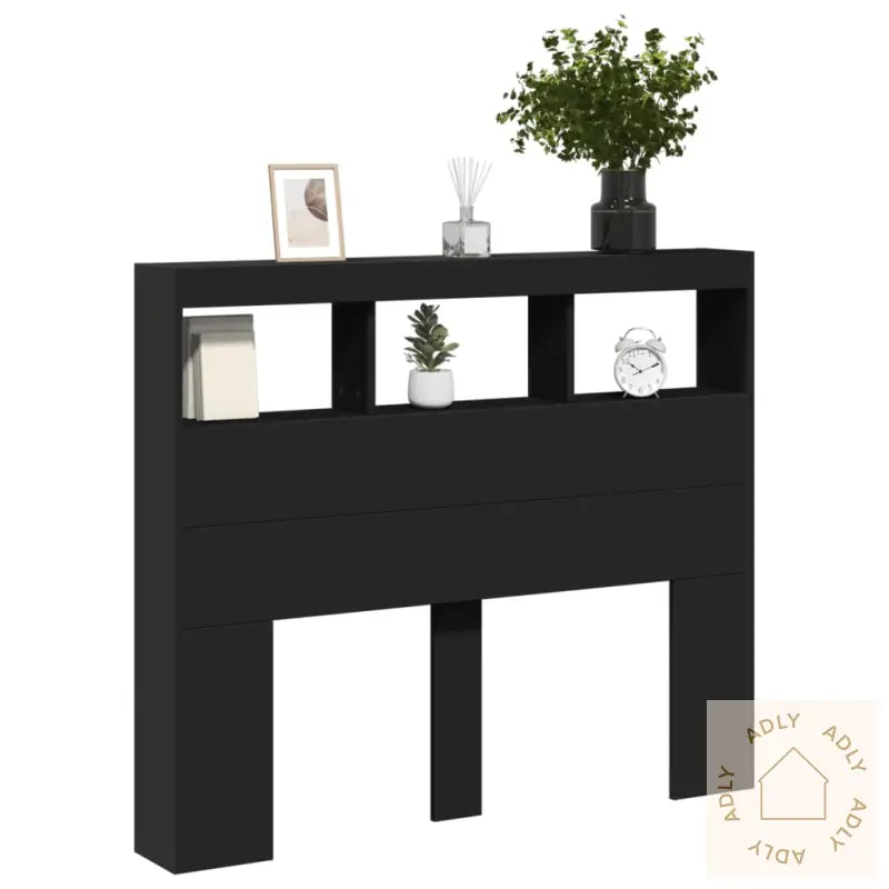 Hodegavl Skap Med Led Svart 120X17X102 Cm