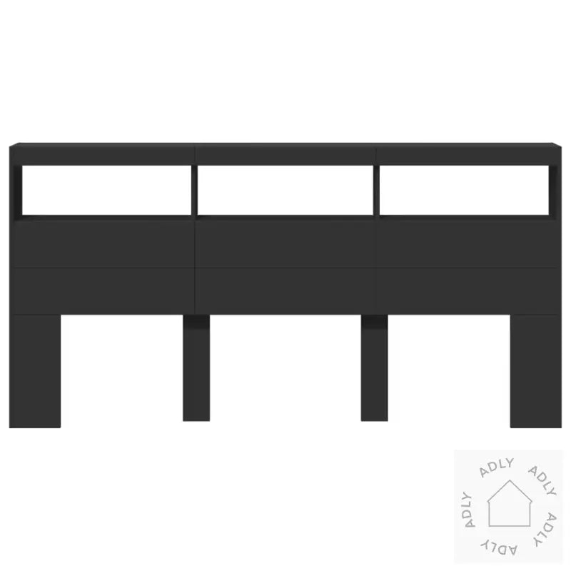 Hodegavl Skap Med Led Svart 200X17X102 Cm