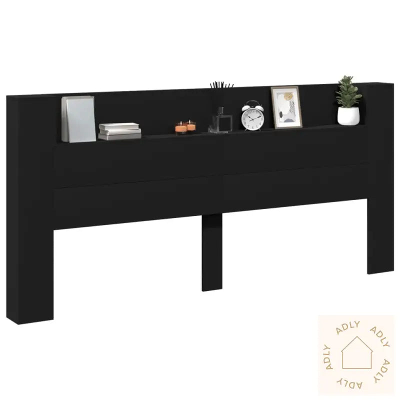 Hodegavl Skap Med Led Svart 220X16,5X103,5 Cm