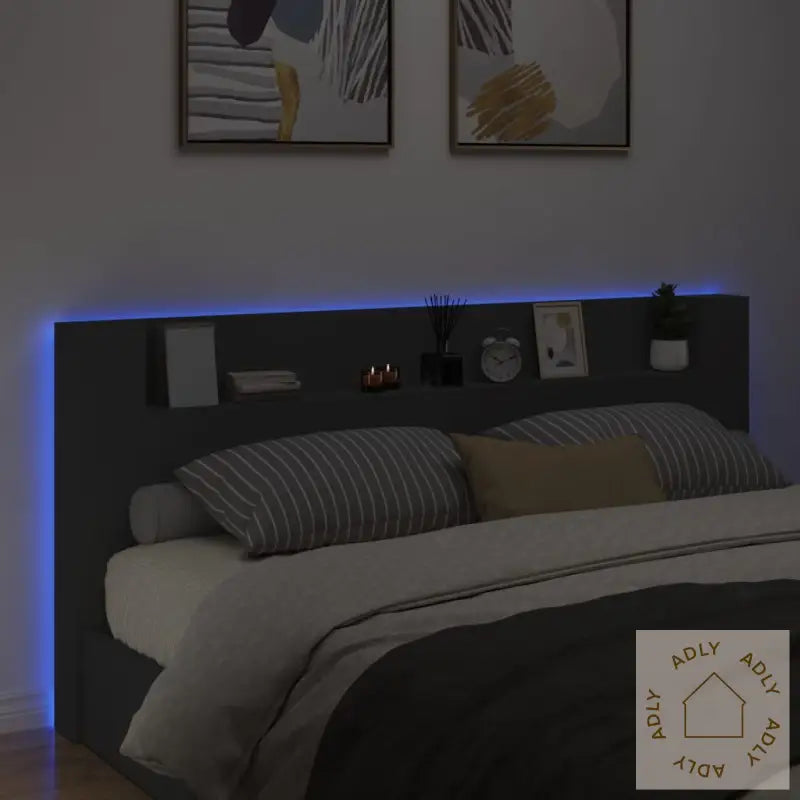 Hodegavl Skap Med Led Svart 220X16,5X103,5 Cm