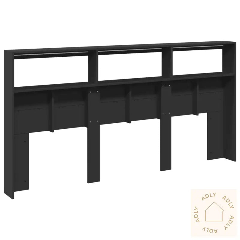 Hodegavl Skap Med Led Svart 200X17X102 Cm