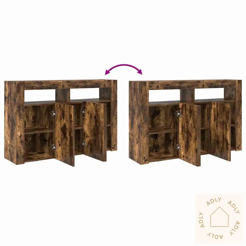 Sideboard Røyket Eik Konstruert Tre 116 X 30 X 75 Cm