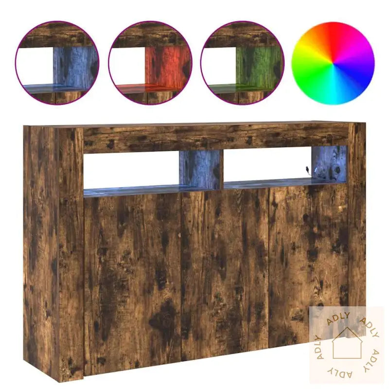 Sideboard Røyket Eik Konstruert Tre 116 X 30 X 75 Cm