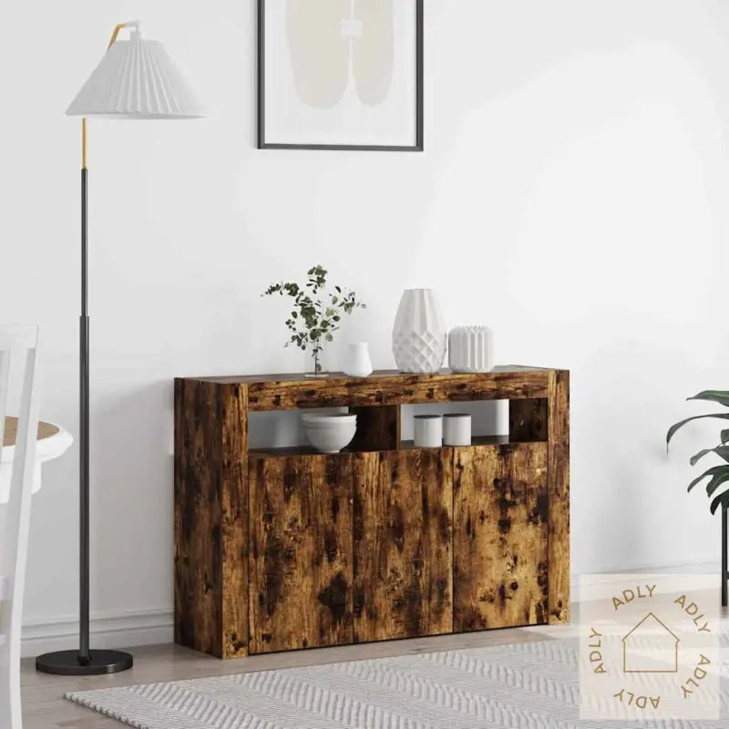 Sideboard Røyket Eik Konstruert Tre 116 X 30 X 75 Cm