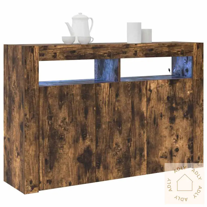 Sideboard Røyket Eik Konstruert Tre 116 X 30 X 75 Cm