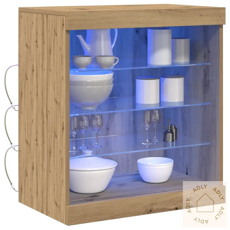 Sideboard Med Led Lys Artisan Eik 60,5X37X67 Cm