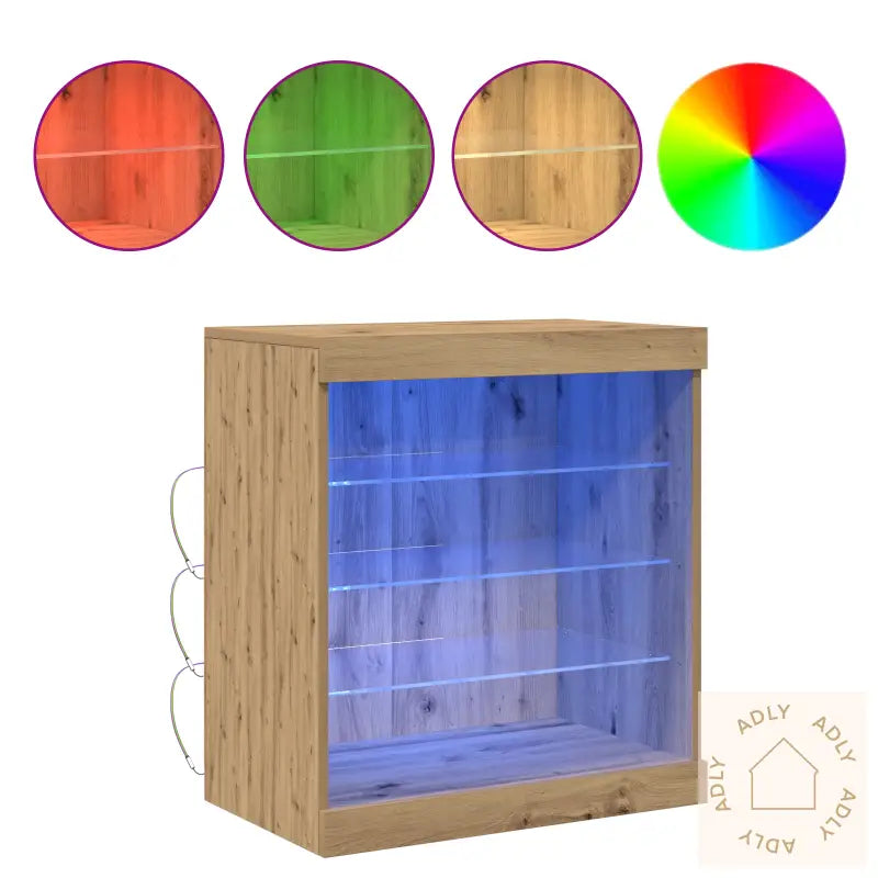 Sideboard Med Led Lys Artisan Eik 60,5X37X67 Cm