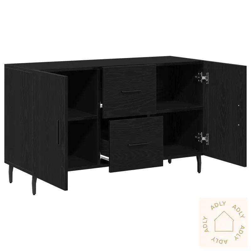 Sideboard Sort Eik 100X36X60 Cm Ingeniørfat