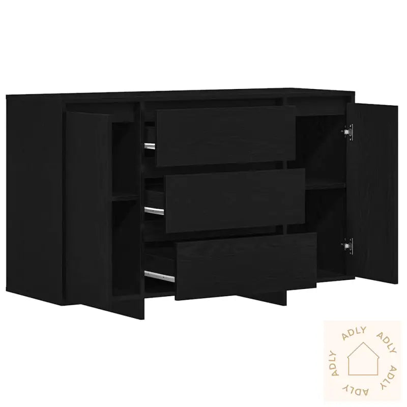 Sideboard Svart Eik 120X41X75 Cm Konstruert Tre