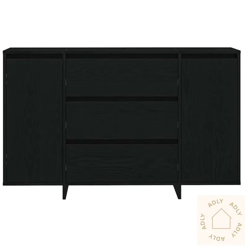 Sideboard Svart Eik 120X41X75 Cm Konstruert Tre
