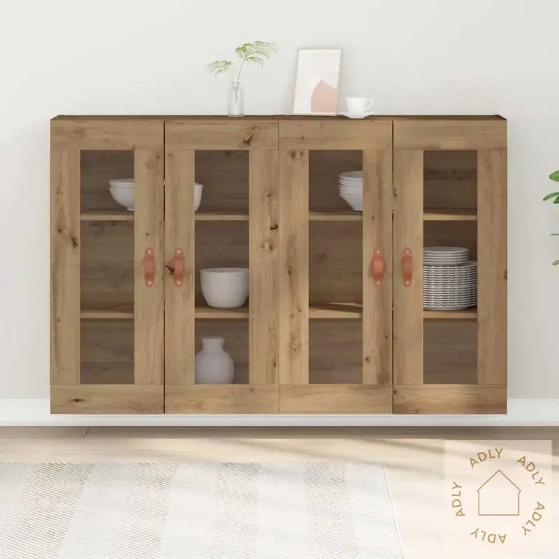 Vegghengteskap 2 Stk Artisan Eik 69,5 X 34 X 90 Cm - Laget Av Ingeniørtre.