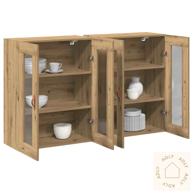 Vegghengteskap 2 Stk Artisan Eik 69,5 X 34 X 90 Cm - Laget Av Ingeniørtre.