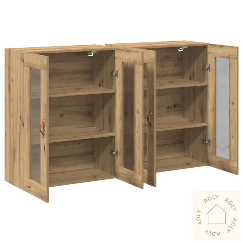 Vegghengteskap 2 Stk Artisan Eik 69,5 X 34 X 90 Cm - Laget Av Ingeniørtre.