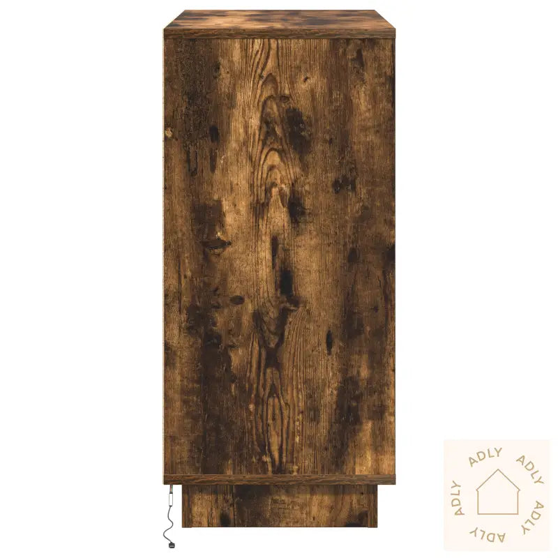 Sideboard Med Led Røkt Eik 71X34,5X75 Cm Konstruert Tre
