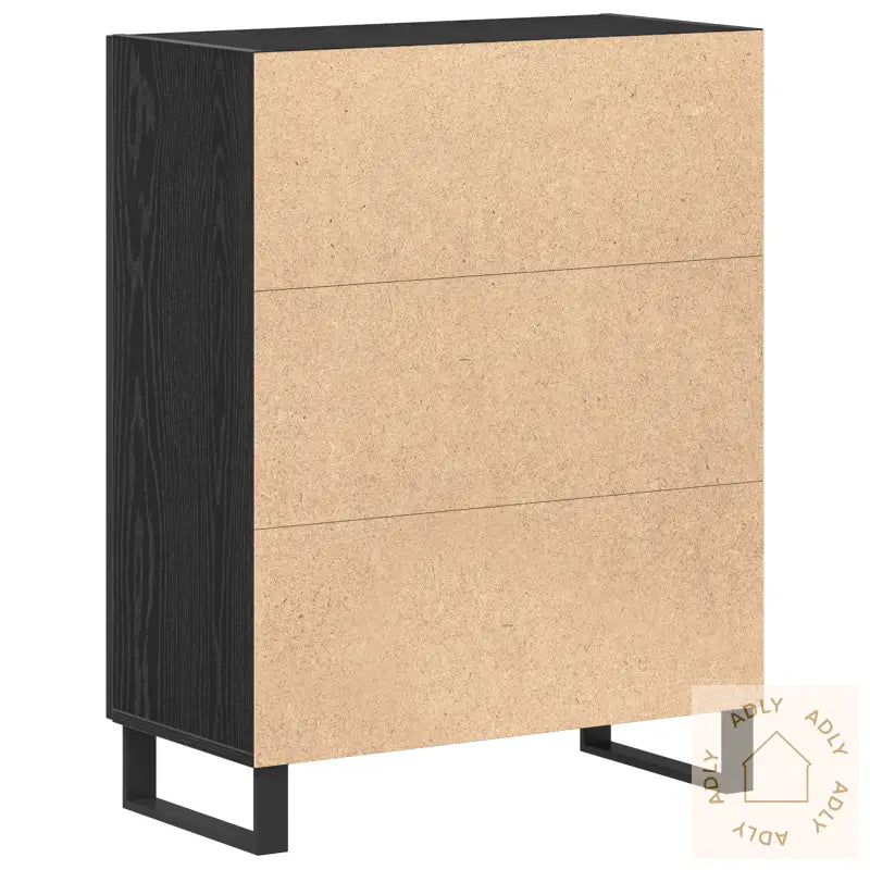 Sideboard Svart Eik 69,5X34X90 Cm Konstruert Tre