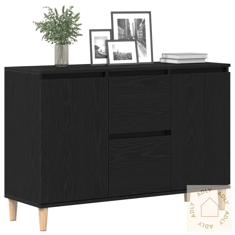 Skap I Svart Eik 101X35X60 Cm, Laget Av Konstruert Tre