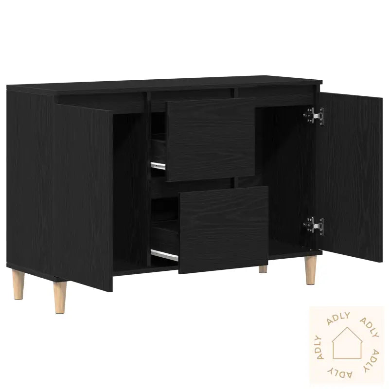 Skap I Svart Eik 101X35X60 Cm, Laget Av Konstruert Tre