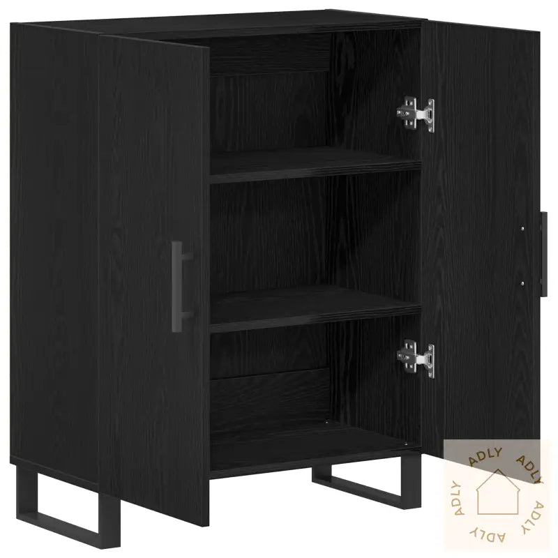 Sideboard Svart Eik 69,5X34X90 Cm Konstruert Tre
