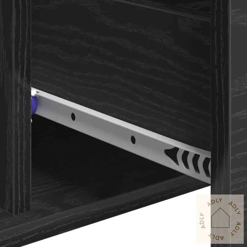 Serviesskap Med Skuff Med Hylle Svart Eik 60 X 31 X 70 Cm Konstruert Tre