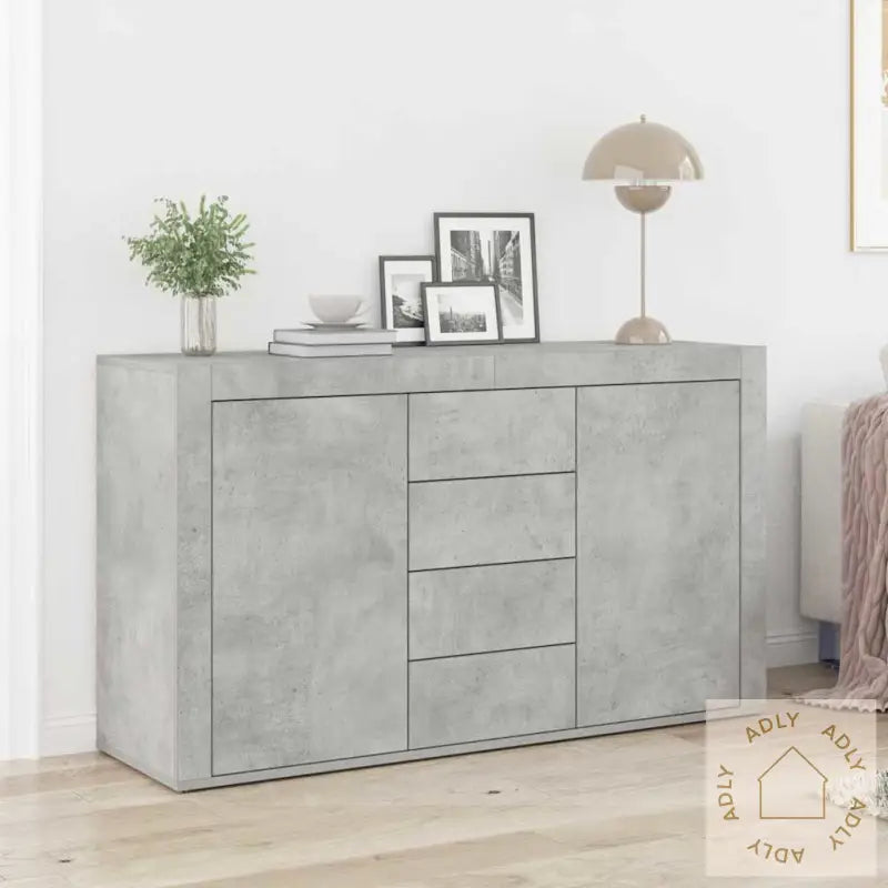 Skap Betonggrå Konstruert Tre 120 X 36 X 69 Cm Oppbevaring