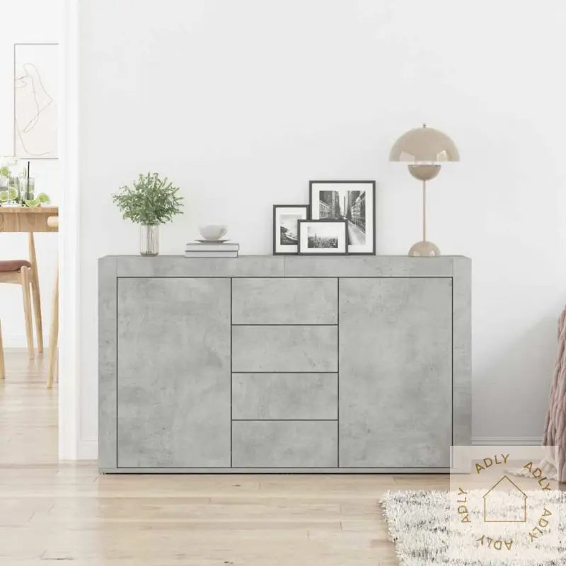 Skap Betonggrå Konstruert Tre 120 X 36 X 69 Cm Oppbevaring