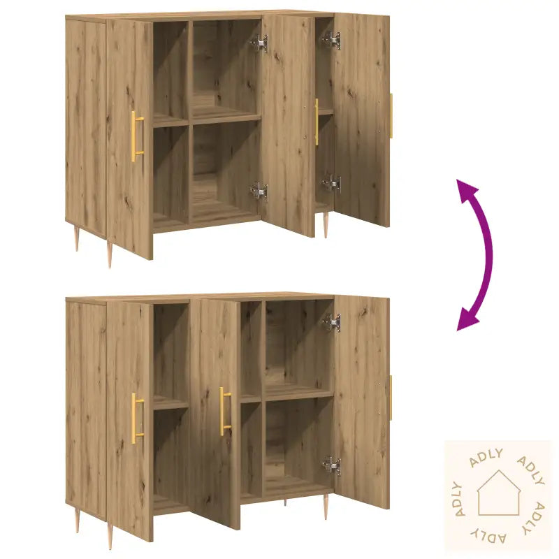 Sideboard Artisan Eik 90X34X80 Cm Konstruert Tre