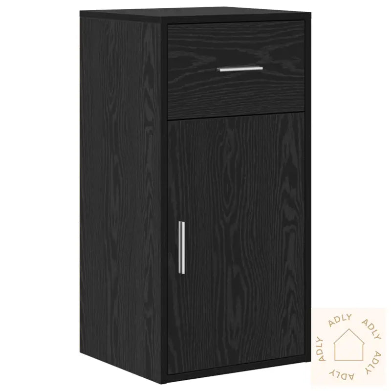Sort Eik Oppbevaringsskap Sort Eik Mdf Med Sort Eikefiner Medium