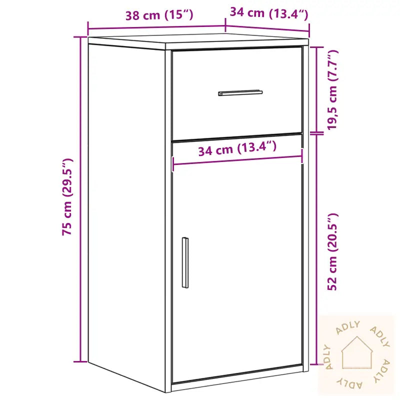 Sort Eik Oppbevaringsskap Sort Eik Mdf Med Sort Eikefiner Medium