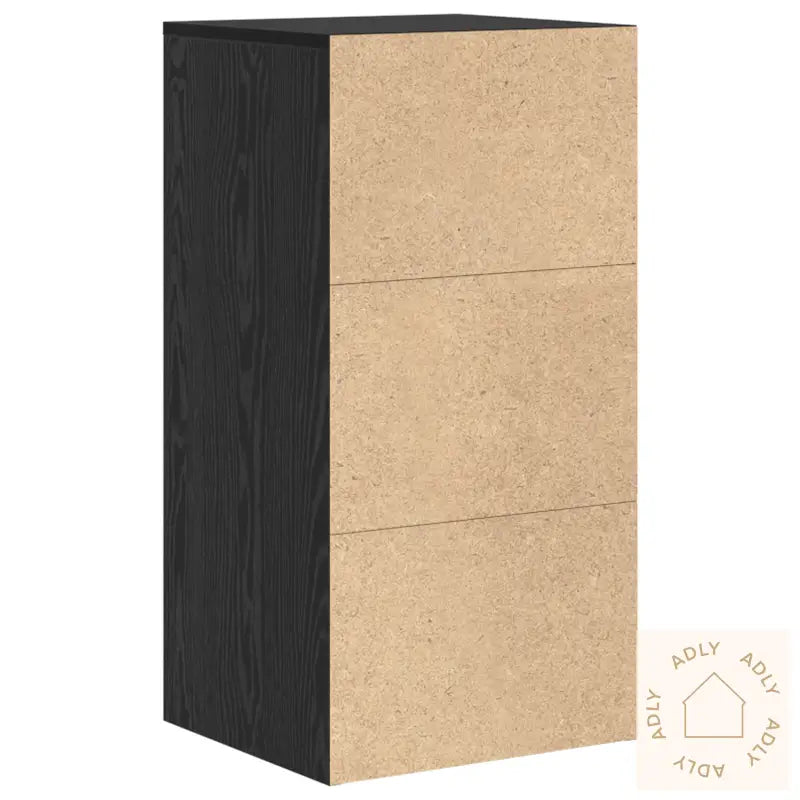 Sort Eik Oppbevaringsskap Sort Eik Mdf Med Sort Eikefiner Medium