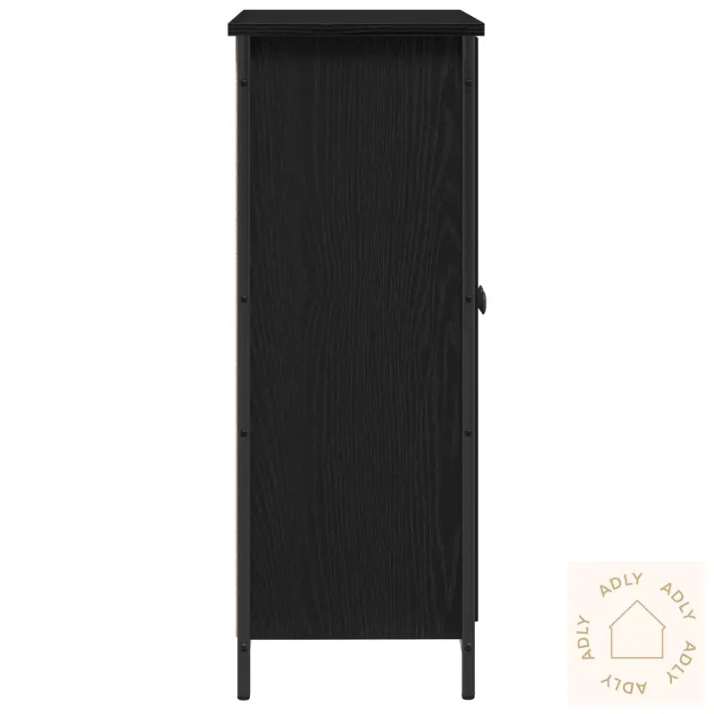 Skap Svart Eik 70X30X80 Cm Konstruert Tre Og Stål