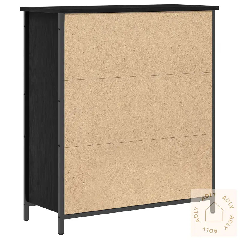 Skap Svart Eik 70X30X80 Cm Konstruert Tre Og Stål